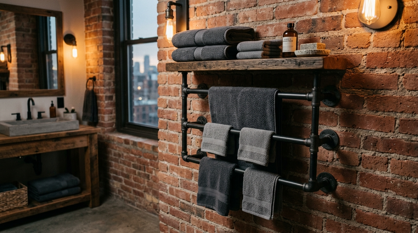 Choose a ladder style towel rack for a styled look